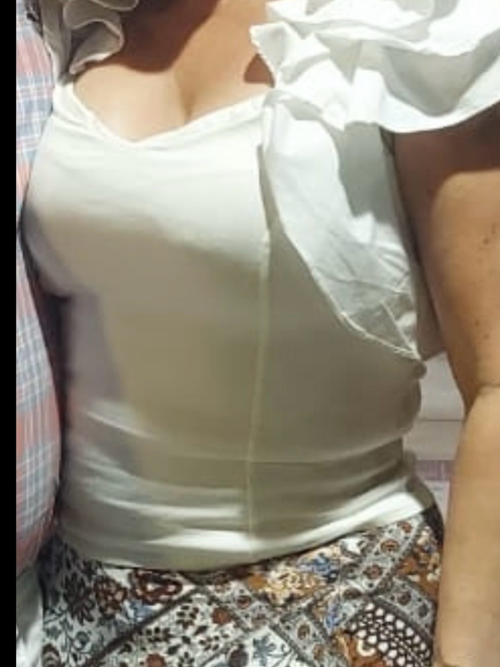 Women’s Ruffle Sleeve Cream Tank Top
